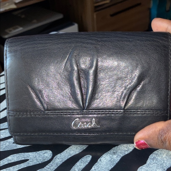 Coach Handbags - Coach Black Leather Folded Wallet